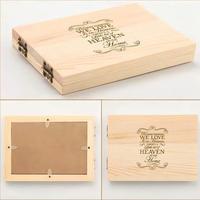 Bingkai Foto Kayu Solid Desain Dekoratif Meja Kerja Model Berongga 3D Gaya Minimalis Bentuk Buku Logo Horizontal/Vertikal