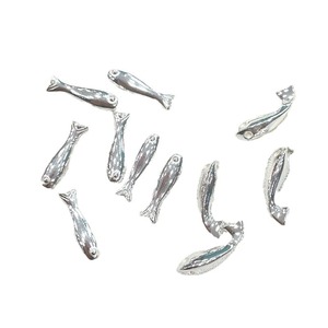 Qunlvsheng S925 Sterling <b>Silver</b> Fish Shape <b>Beads</b> For Jewelry Making 925 <b>Silver</b> DIY Components Irregular Natural <b>Silver</b> Color - Product Image 5