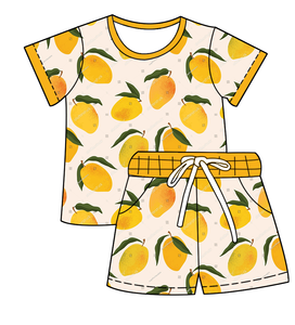 Completo Casual Estivo di Alta Qualità per Bambine, 2 Pezzi: Top a Maniche Corte Stampato e Pantaloncini con Coulisse, Set Loungewear per Bambini - Product Image 2