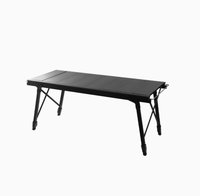 Table pliante multifonctionnelle Foerstine avec hauteur de pieds réglable, plusieurs compartiments, pour le camping, les barbecues en plein air et le rangement