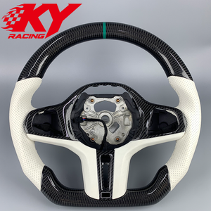 Volant de course en fibre de carbone sergé pour BMW G20 G30 X5 G05 G42 G80 M3 G82 330i M550i X3 G01 LCI 540i M4 M240i F30 F10 - Product Image 1