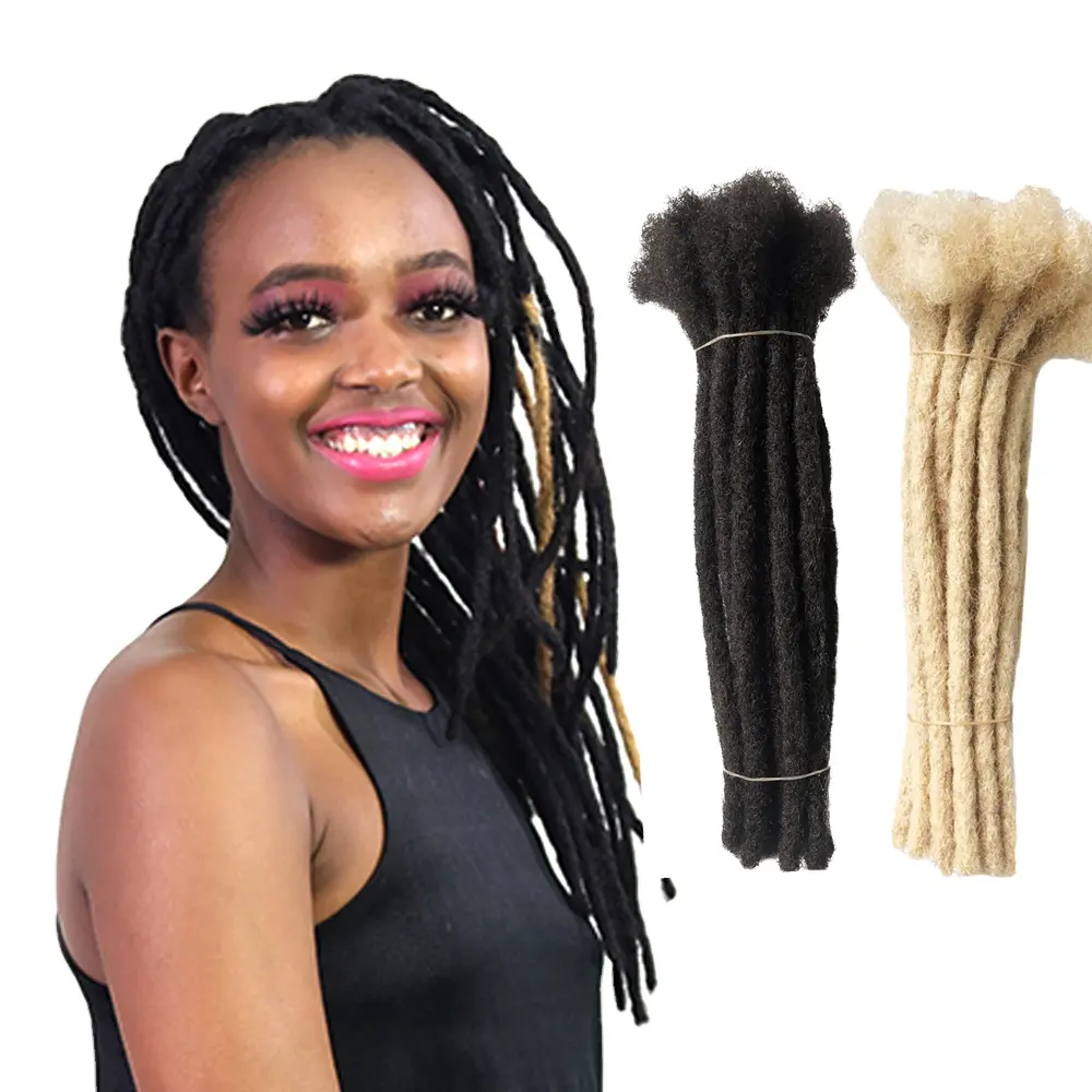 Groothandel Sloten Braziliaanse Virgin Human Hair Extensions Volledige Handgemaakte Gehaakte Dreadlocks Breedte 0.4Cm Chocolade Bruin