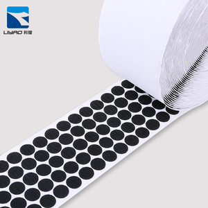 100% nylon película de PET morir corte auto-adhesivo lado pegamento pegajoso de plástico gancho y bucle de puntos/ parche - Product Image 4