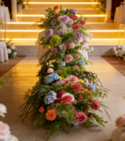 Rangées de fleurs artificielles pour décoration, accessoires de scène, centre de table de mariage, rangée florale