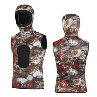 Combinaison de plongée thermique camouflage à capuche sans manches pour adulte, 3 mm, toutes saisons, pour la natation et le surf