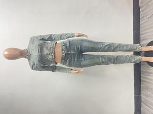 Yüksek kaliteli kadın Denim kıyafetler pamuk mahsul ceket uzun kot 2 parça Set rahat Streetwear kızlar Denim iki parçalı Set kadınlar - Product Image 5