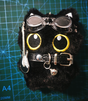 Pendentif chat noir super mignon en peluche, avec cordon tressé à la main, disponible en plusieurs couleurs, cadeau pour amis