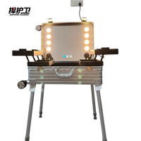 Usine Designer Maquillage Boîte Maquillage Trolley Cas Cosmétique En Aluminium Personnalisé Imprimé OEM En Alliage D'aluminium Protection Eva Mousse CN;ZHE