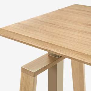 Produits tendance 2026 Nouveautés Bureau debout à base trapézoïdale avec bord biseauté, bureau réglable en <span class=keywords><strong>hauteur</strong></span> à double moteur en bois - Product Image 3
