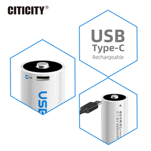 CITICITY 1.5V 3000mAh C Size Li-ion Rechargeable Batteries With <b>Charger</b>, 2500+ Cycles For <b>Cameras</b> & Toys - Product Image 1