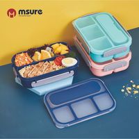 Boîte à lunch en PP de haute qualité à 4 compartiments, couvercle en plastique, compatible micro-ondes, étanche, durable, capacité de 1 L pour adultes et enfants, préparation des repas