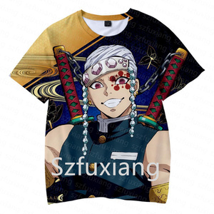 T-shirt da uomo all'ingrosso cartone animato <span class=keywords><strong>anime</strong></span> demone <span class=keywords><strong>Slayer</strong></span> design per adulti bambini 3D digitale stampato girocollo manica corta T-shirt in Mesh - Product Image 6