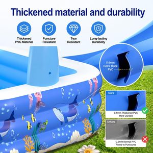 Piscina Familiar Inflable Multifuncional con Aro de Baloncesto y Diseño Oceánico para Diversión de Verano en el Patio Trasero - Product Image 4