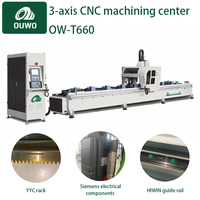 Centre d'usinage CNC pour profilés en aluminium robustes OUWO avec broche motorisée italienne et Siemens 828D pour usine de fenêtres et de portes