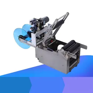 MT-50C Semi-automatic Round Bottle Labeler, Labeling Machine for Cans and Beverage Bottles with Date Printer