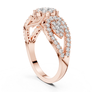 Anillo de Diamantes en Oro Rosa, Hermoso Brillo Suave, Joyería Elegante para Mujer, Perfecto para Bodas, Compromisos, Fiestas y Regalos - Product Image 1