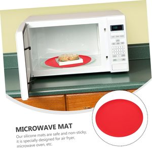Diameter 30cm Round Shape Silicone <b>Microwave</b> Oven Baking Mat Silicone <b>Heat</b> Resistant Multifunctional Mat Dia12" - Product Image 2