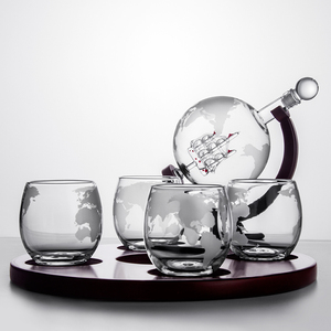 Hot bán sản phẩm <span class=keywords><strong>Fancy</strong></span> Creative Frosted 1000 ml toàn cầu rượu vang thủy tinh cốc Decanter Bộ Rượu chai - Product Image 4