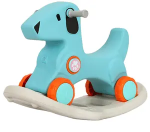 Carro de balanço padrão para bebês, cavalo de plástico, cavalo de brinquedo com rodas de balanço para meninas, atacado