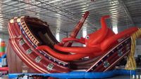 Nouvelle conception Toboggan gonflable géant d'intérieur et d'extérieur en forme de pieuvre ou de bateau pirate