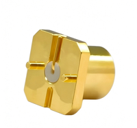 Connecteur de base d'antenne PCB SSMP-JHD-4-WP 50 Ohm DC-18GHz, connecteur coaxial vertical à double broche de positionnement en laiton plaqué or