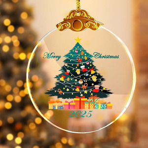 Liontin Kaca Bundar Bening Kosong yang Dapat Diukir, Ornamen Natal Kaca, Hadiah Natal Kristal, Ornamen untuk Hadiah Festival - Product Image 6