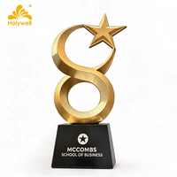 Trophée en métal en forme d'étoile 2026, écologique, doré, pour récompense annuelle d'entreprise, avec base, impression UV, gravure laser, souvenir, prix