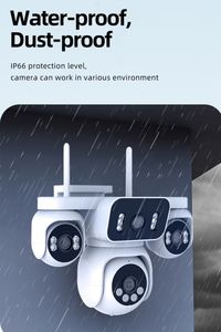 AOV Kamera CCTV pintar 8MP tenaga surya, kamera 4 lensa penglihatan malam warna penuh jaringan 4G fungsi Pan-Tilt Audio dua arah kartu memori CMOS - Product Image 4