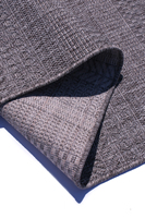Tapis abstrait tissé en polypropylène gris naturel Turkua Home, tailles personnalisées, résistant aux taches, lavable, tissage plat, moderne, pour salon