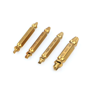 4Pcs 4341 HSS dañado de titanio Chapado en pendientes <span class=keywords><strong>roto</strong></span> de perno de cabeza de tornillo Extractor Remover Kit - Product Image 4