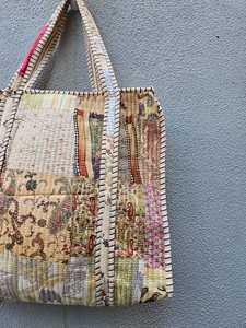 Wholesale Price Block Print Quilted Cotton Tote <b>Bag</b> for Women –Handmade Floral Shopper Grocery <b>Boho</b> Travel <b>Bags</b> for Women <b>Bags</b> - Product Image 4