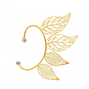 Minimalista brillante hoja hueca oreja brazalete moda no Piercing oreja Clip elegante pendientes para mujer joyería de moda - Product Image 6