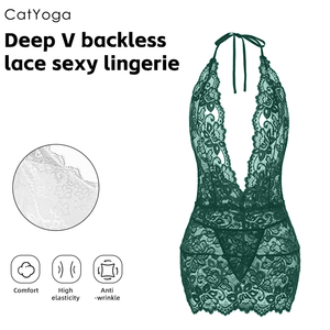 Nuovo Design Lingerie Donna: Tuta Intera in Pizzo Trasparente e Scavata, <span class=keywords><strong>Abbigliamento</strong></span> <span class=keywords><strong>Sexy</strong></span> e Seducente - Product Image 2