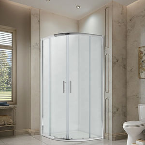 Cabine de douche moderne à double ouverture avec cadre en verre trempé pour chambres d'hôtel - Product Image 1