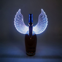 Ailes d'ange en acrylique LED pour bouchon de bouteille, lumière stroboscopique rechargeable, accessoire d'ambiance pour Halloween, bar, club, fête