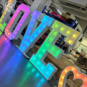 Letras Gigantes Luminosas para Decoración de Fiestas de Cumpleaños, Letras Metálicas Modernas Tipo Marquee, Letrero LED Personalizado para Alquiler - Product Image 3