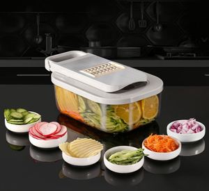Nuevo Picador Manual de Alimentos PP, Rebanador de Verduras y Espiralizador, Cortador, Rallador, Juego de Utensilios de Cocina con Contenedor - Product Image 1