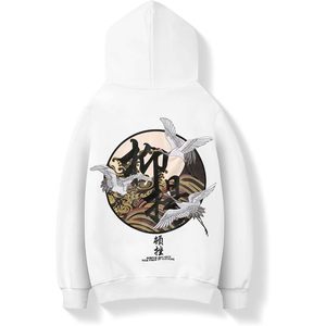 เสื้อฮู้ดปักลายสำหรับผู้ชาย FOXA ผ้าฝ้าย 100% เนื้อหนา สไตล์สตรีทแวร์ - Product Image 1