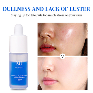 Produits de beauté purs à l'acide hyaluronique 30ml Blanchiment du visage Anti-rides Cellules souches Peptide de cuivre bleu Soins de la peau Sérum GHK-Cu - Product Image 3