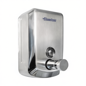 Distributeur de savon liquide vertical Bianhydro 1,00 L en acier inoxydable à fixation murale pour usage commercial - Product Image 2