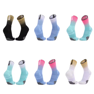 Unisex Gradient Mid-Calf Basketball <b>Socks</b> Terry Cushion Moisture Wicking Breathable Sports Game <b>Socks</b> High Quality Wholesale - Product Image 5