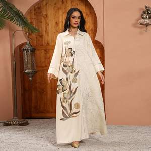 斋月新款网纱刺绣连衣裙穆斯林奢华时尚长袍民族服装长款中东阿拉伯女装 - Product Image 3