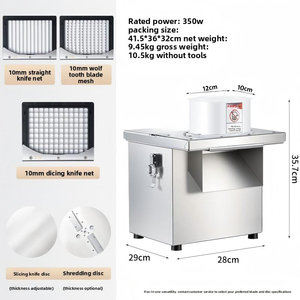 HBS009 Machine commerciale 5 en 1 <span class=keywords><strong>à</strong></span> grande ouverture pour trancher, râper et couper en dés les pommes de terre, coupe-<span class=keywords><strong>légumes</strong></span> de table <span class=keywords><strong>à</strong></span> dents de loup pour la cuisine - Product Image 4