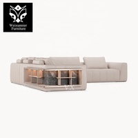 Ensemble de canapés modulaires de luxe en forme de L Nouveau design Meubles rembourrés 8 places pour salon Canapé d'angle Bibliothèque sur mesure pour les villas