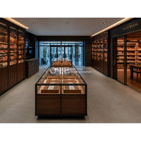 Humidor à cigares artisanal de grande taille avec deux portes et humidificateur intégré