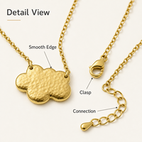 Collier pendentif nuage doré en acier inoxydable avec chaîne à maillons, bijoux tendance pour femmes