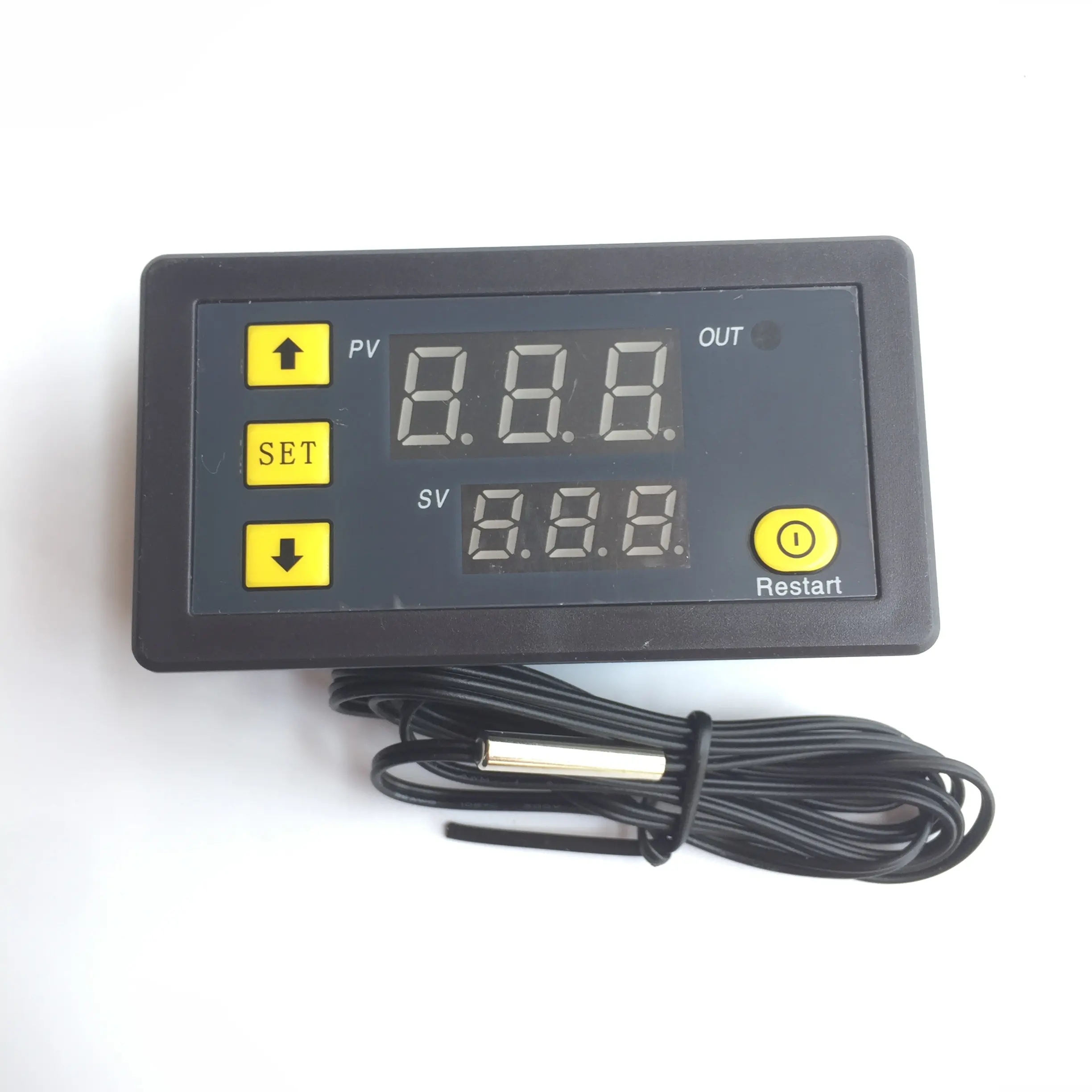 Mini W3230 sonda linea digitale di controllo della temperatura Display a LED termostato con calore/raffreddamento strumento di controllo 12V 24V 110-220V