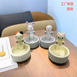 Creative Cute Dog Card <strong>Candle</strong> <strong>Holder</strong> Warming Paws Cartoon Kitten <strong>Candles</strong> Jar Scented Tea Light <strong>Holders</strong> <strong>Cat</strong> Ornament Lantern - Product Image 2