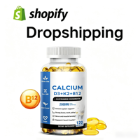 Dropshipping Shopify DDP 3-10 jours, contrôle qualité avant expédition, personnalisation de la marque, capsules de calcium D3 K2 B12, États-Unis, UE, Royaume-Uni, Australie