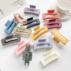 Pince à cheveux carrée creuse en PS, style rétro <span class=keywords><strong>sud</strong></span>-coréen, grande pince mate pour femme, tendance été - Product Image 3
